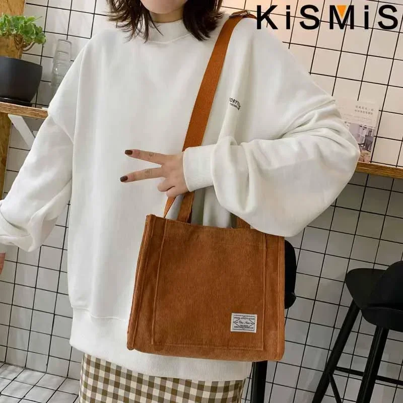 Fashionable Corduroy Shoulder Bag for Women Large Capacity Handbag Portable Small Square Crossbody Bag Trendy Style Fashionable Corduroy Shoulder Bag for Women Large Capacity Handbag Portable Small Square Crossbody Bag Trendy Style KDBazar