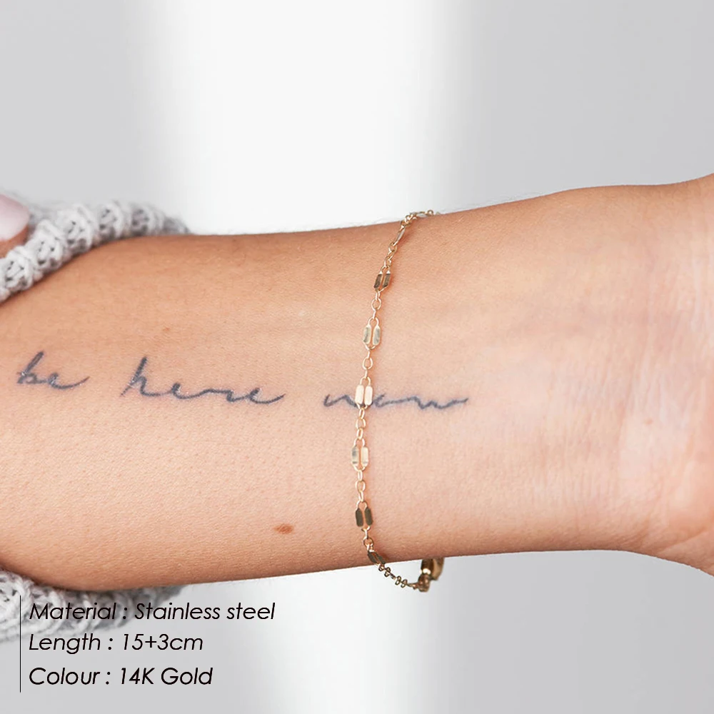 Gold Chain Bracelet – Adjustable Stainless Steel Wrist Chain Bracelets and Bangles Gold Chain Bracelet – Adjustable Stainless Steel Wrist Chain Bracelets and Bangles KDBazar
