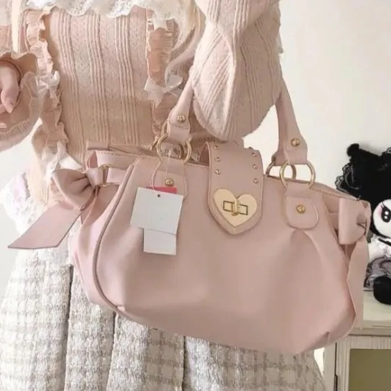 Harajuku Bow Pink Hand Bag Purse Women Japanese Style Soft Casual Crossbody Bag Ladies Sweet Cute Large Capacity Shoulder Bags Pink Messenger Bag Harajuku Bow Pink Hand Bag Purse Women Japanese Style Soft Casual Crossbody Bag Ladies Sweet Cute Large Capacity Shoulder Bags Pink Messenger Bag KDBazar