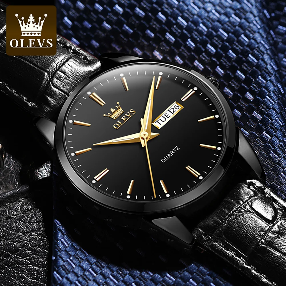 Leather Strap Chronograph Watch – Men’s Waterproof Business Watch Mens Watches Leather Strap Chronograph Watch – Men's Waterproof Business Watch Mens Watches KDBazar