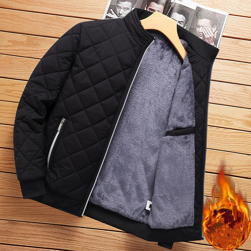 Leduntino Diamond Bomber Jacket – Men’s Quilted Fleece-Lined Coat Leduntino Jackets & Coats Leduntino Diamond Bomber Jacket – Men's Quilted Fleece-Lined Coat Leduntino Jackets & Coats KDBazar