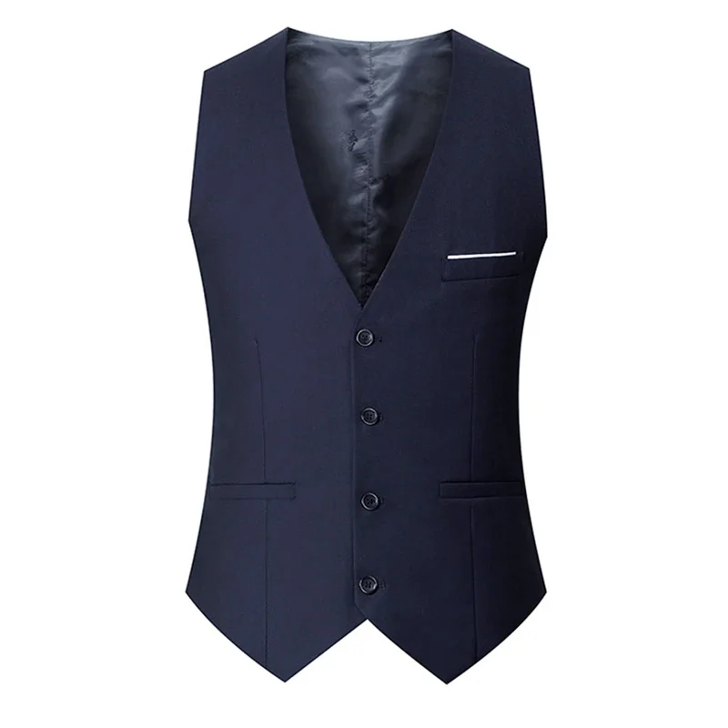 M-7XL Spring/summer Man Suit Vest Sleeveless Vest with Adjustable Waist Single Breasted Solid Color Business Suit Vest Wedding M-7XL Spring/summer Man Suit Vest Sleeveless Vest with Adjustable Waist Single Breasted Solid Color Business Suit Vest Wedding KDBazar