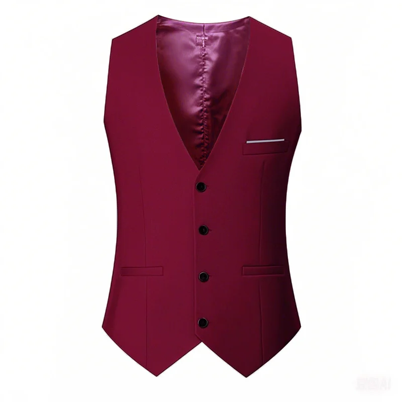 M-7XL Spring/summer Man Suit Vest Sleeveless Vest with Adjustable Waist Single Breasted Solid Color Business Suit Vest Wedding M-7XL Spring/summer Man Suit Vest Sleeveless Vest with Adjustable Waist Single Breasted Solid Color Business Suit Vest Wedding KDBazar