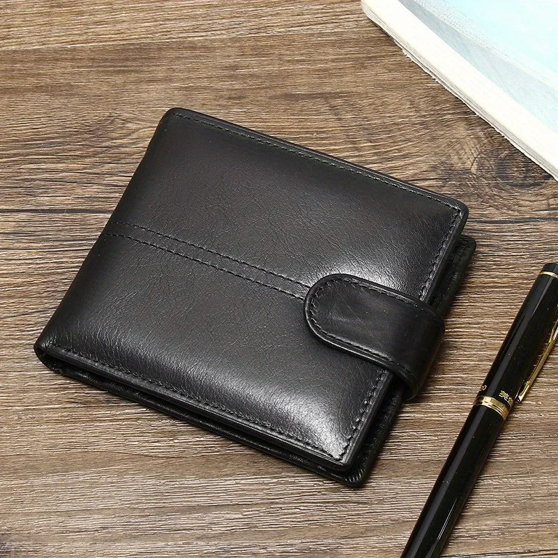 Men’s Genuine Leather Wallet, Rfid Anti-Theft Brush, Anti-Magnetic, Short Coin Purse, Large Capacity, Multi-Slot Buckle Wallet Men’s Fashion RFID Blocking Wallets Men's Genuine Leather Wallet, Rfid Anti-Theft Brush, Anti-Magnetic, Short Coin Purse, Large Capacity, Multi-Slot Buckle Wallet Men's Fashion RFID Blocking Wallets KDBazar