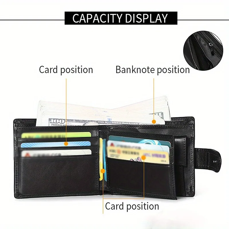 Mens RFID blocking leather wallet slim bifold