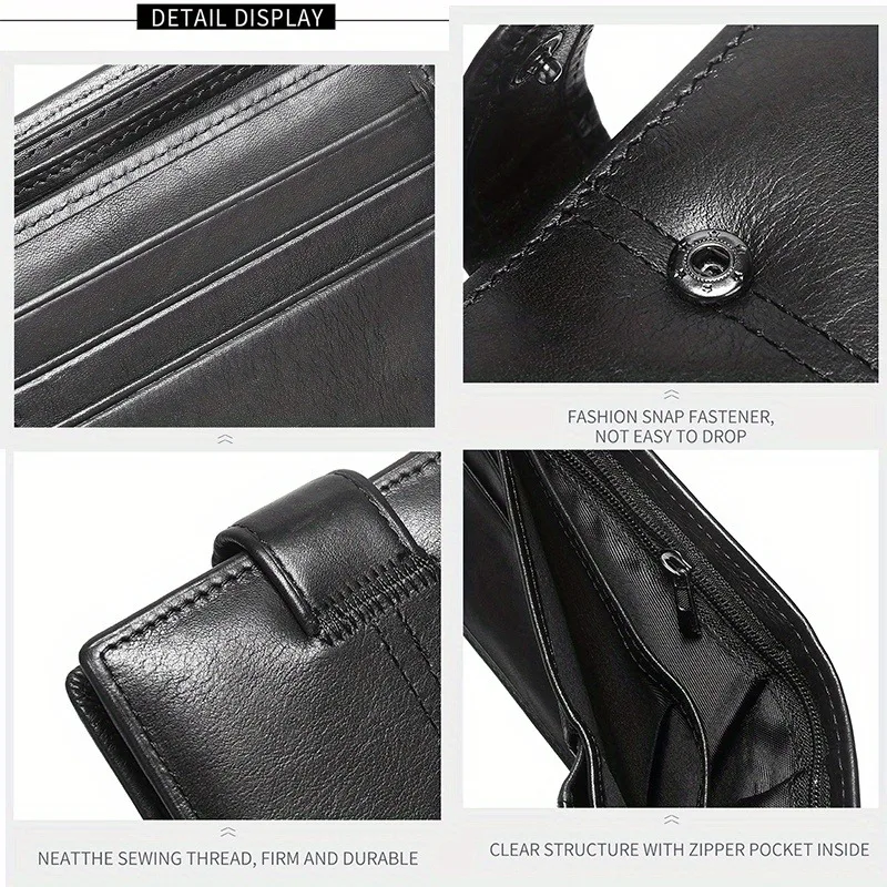 Men’s Genuine Leather Wallet, Rfid Anti-Theft Brush, Anti-Magnetic, Short Coin Purse, Large Capacity, Multi-Slot Buckle Wallet Men’s Fashion RFID Blocking Wallets Men's Genuine Leather Wallet, Rfid Anti-Theft Brush, Anti-Magnetic, Short Coin Purse, Large Capacity, Multi-Slot Buckle Wallet Men's Fashion RFID Blocking Wallets KDBazar