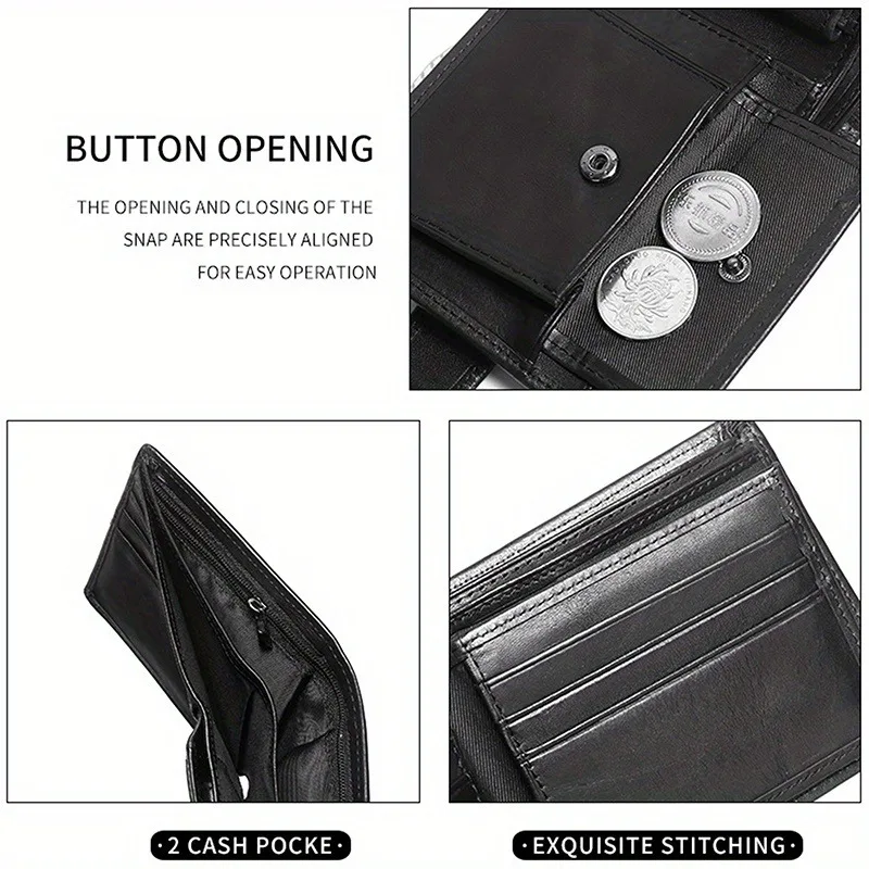 Men’s Genuine Leather Wallet, Rfid Anti-Theft Brush, Anti-Magnetic, Short Coin Purse, Large Capacity, Multi-Slot Buckle Wallet Men’s Fashion RFID Blocking Wallets Men's Genuine Leather Wallet, Rfid Anti-Theft Brush, Anti-Magnetic, Short Coin Purse, Large Capacity, Multi-Slot Buckle Wallet Men's Fashion RFID Blocking Wallets KDBazar
