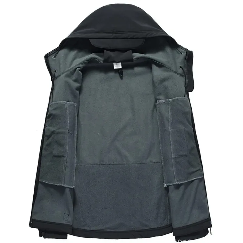 Men’s Hooded Casual Military Outdoor Utility Jacket Fashion Sharkskin Soft-Shell Tactical Waterproof Combat Bomber Jacket Men's Hooded Casual Military Outdoor Utility Jacket Fashion Sharkskin Soft-Shell Tactical Waterproof Combat Bomber Jacket KDBazar