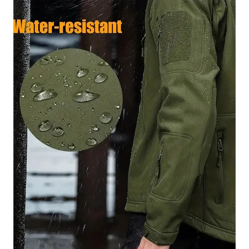 Men’s Hooded Casual Military Outdoor Utility Jacket Fashion Sharkskin Soft-Shell Tactical Waterproof Combat Bomber Jacket Men's Hooded Casual Military Outdoor Utility Jacket Fashion Sharkskin Soft-Shell Tactical Waterproof Combat Bomber Jacket KDBazar