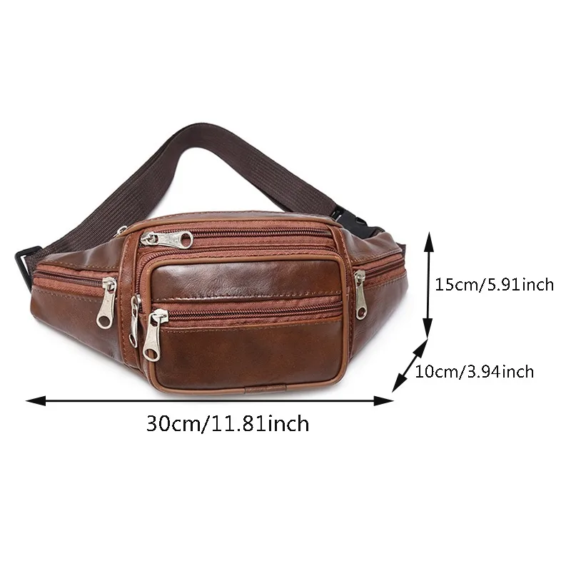 Men’s Leather Waist Bag – Adjustable Fanny Pack Belt Bag Waist Bags Men's Leather Waist Bag - Adjustable Fanny Pack Belt Bag Waist Bags KDBazar