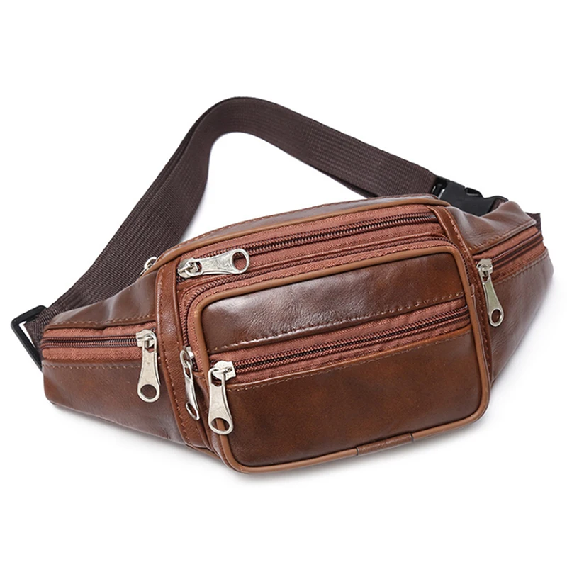 Men’s Waist Pack Leather Bag Waist Belt Bag Male Leather Fanny Pack Fashion Luxury Small Shoulder Bags For Men Men's Waist Pack Leather Bag Waist Belt Bag Male Leather Fanny Pack Fashion Luxury Small Shoulder Bags For Men KDBazar