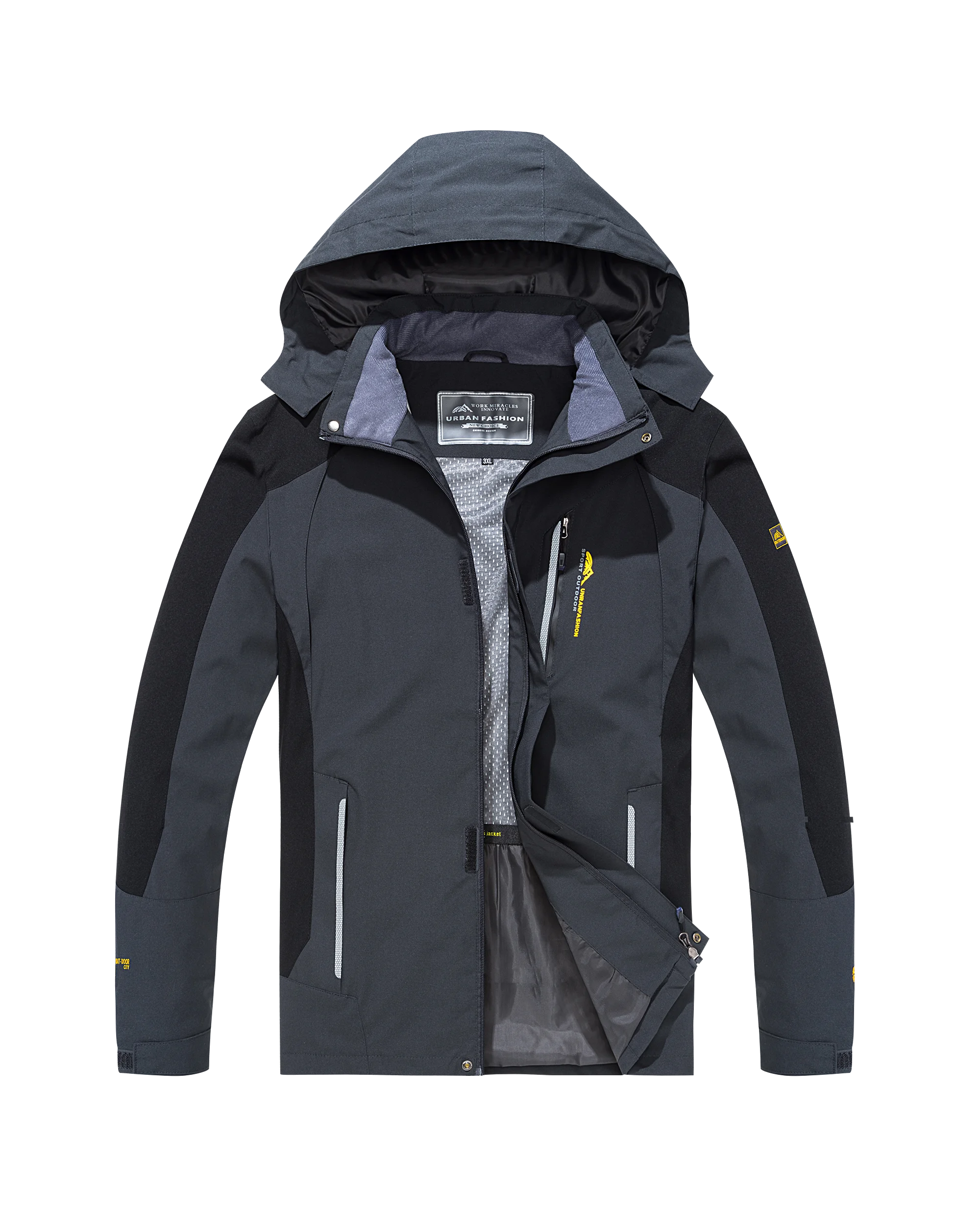 Men's Waterproof Hiking Jacket - Windproof Outdoor Trekking Coat