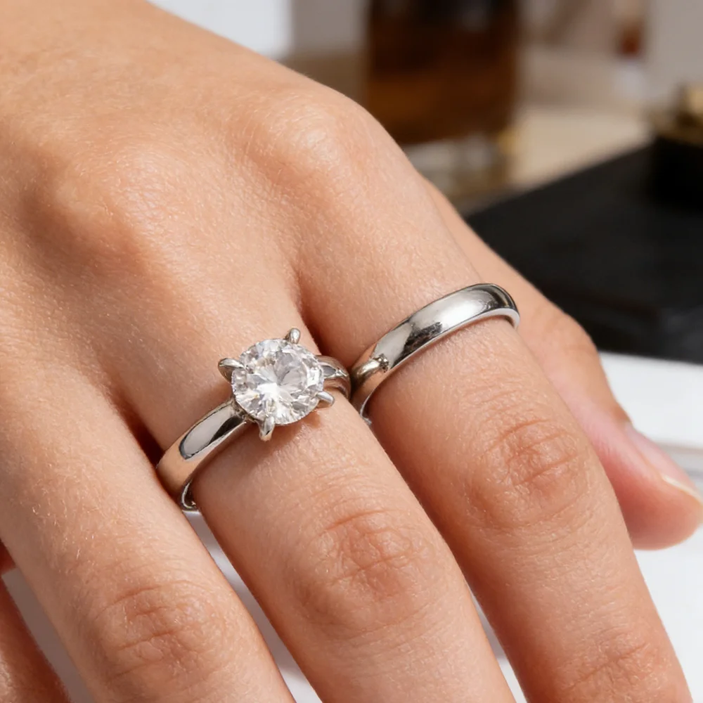 Minimalist Wedding Ring – 4MM Cubic Zirconia Band Rings Minimalist Wedding Ring - 4MM Cubic Zirconia Band Rings KDBazar