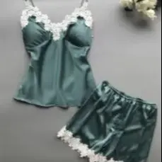 New European and American multi-color multi-size deep V waist lace suspender and lace shorts loungewear two-piece set New European and American multi-color multi-size deep V waist lace suspender and lace shorts loungewear two-piece set KDBazar