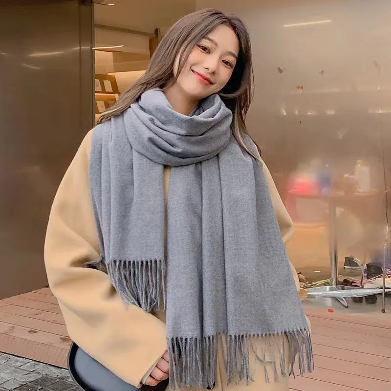 Oversized Cashmere-Feel Wrap Scarf – Soft Solid Color Shawl Scarves Oversized Cashmere-Feel Wrap Scarf - Soft Solid Color Shawl Scarves KDBazar
