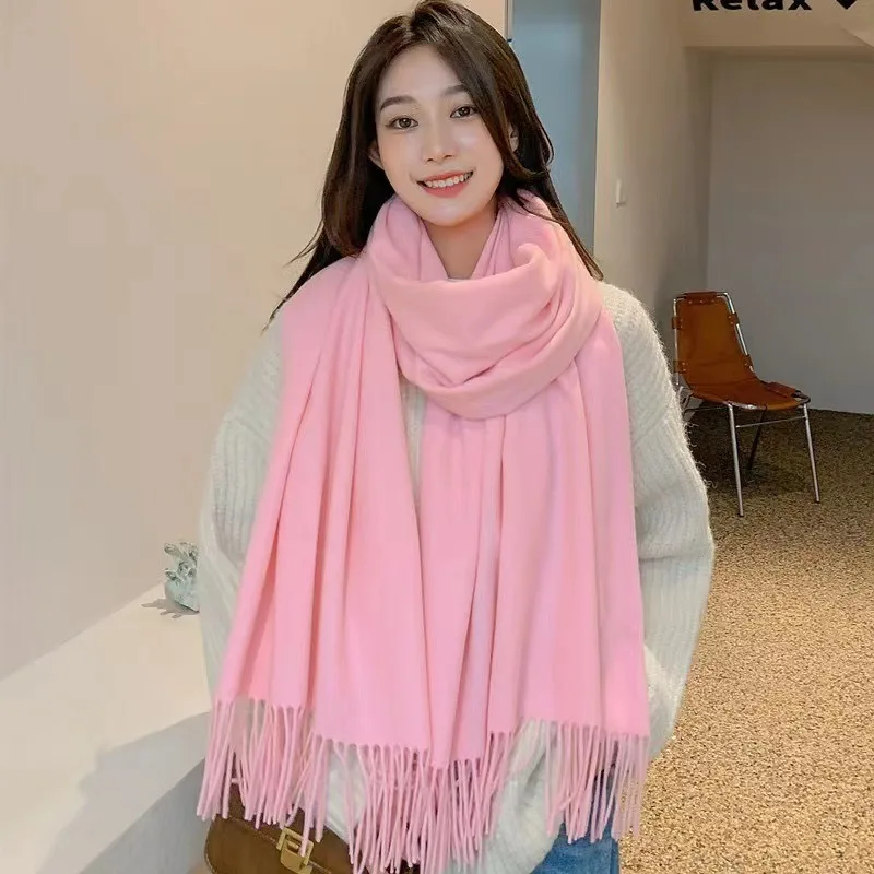 Oversized Cashmere-Feel Wrap Scarf – Soft Solid Color Shawl Scarves Oversized Cashmere-Feel Wrap Scarf - Soft Solid Color Shawl Scarves KDBazar