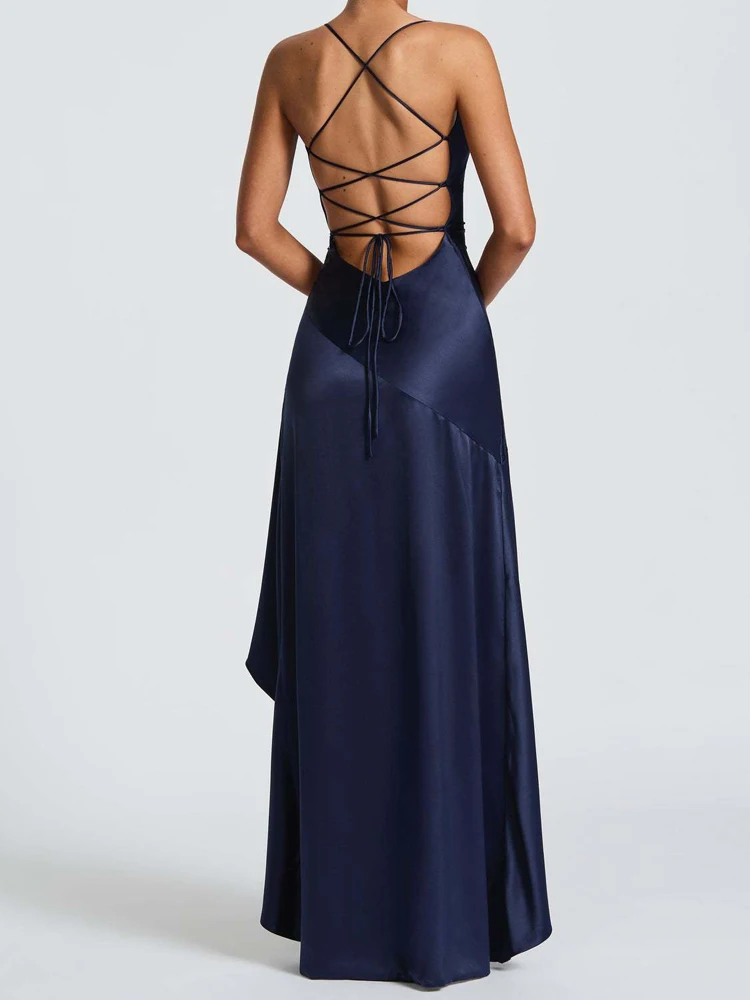 Satin Sexy Backless High Slit Maxi Dress Women 2026 Summer Spaghetti Strap Asymmetrical Ruffle Wedding Guest Party Evening Dress Maxi Dresses Women Clothing Fashion Women’s Fashion Satin Sexy Backless High Slit Maxi Dress Women 2026 Summer Spaghetti Strap Asymmetrical Ruffle Wedding Guest Party Evening Dress Maxi Dresses Women Clothing Fashion Women's Fashion KDBazar