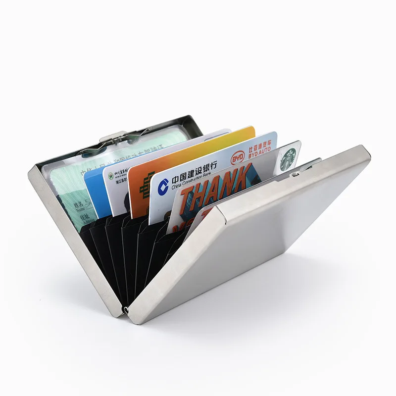 Stainless Steel RFID Anti-Theft Card Holder, Ultra Thin Anti-Demagnetization Metal Wallet, Portable Credit Purse for Men Women Stainless Steel RFID Anti-Theft Card Holder, Ultra Thin Anti-Demagnetization Metal Wallet, Portable Credit Purse for Men Women KDBazar