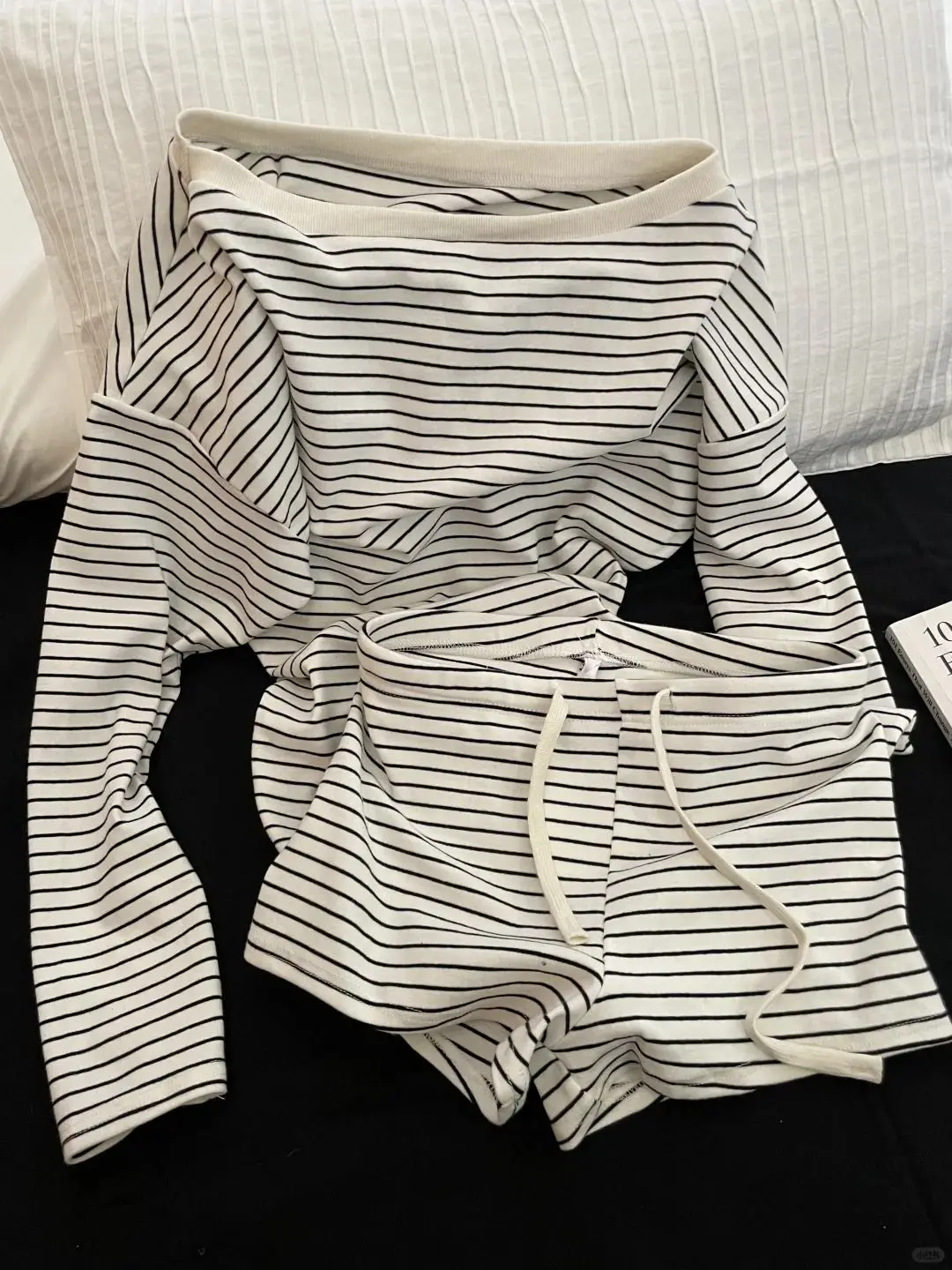 Striped Off-Shoulder Pajama Set – Long Sleeve Loungewear Pajama Sets Striped Off-Shoulder Pajama Set – Long Sleeve Loungewear Pajama Sets KDBazar