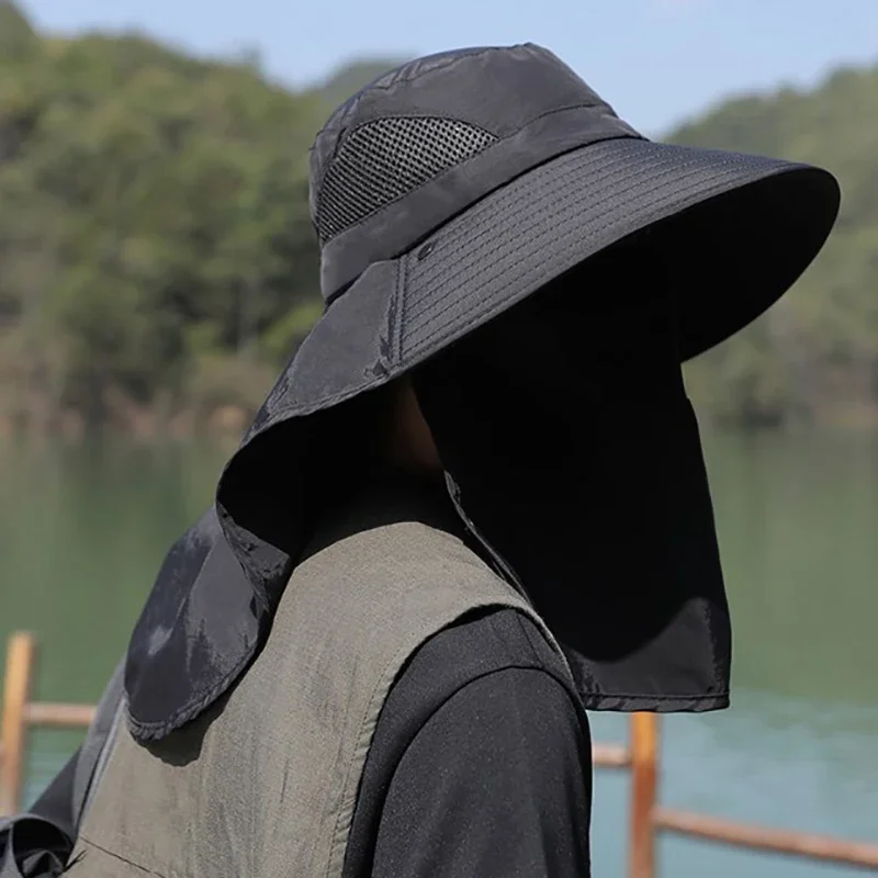 UPF 50+ Sun Hat with Face Neck Flap Wide Brim UV Protection Fishing Hat for Men Women Outdoor Hiking Gardening UPF 50+ Sun Hat with Face Neck Flap Wide Brim UV Protection Fishing Hat for Men Women Outdoor Hiking Gardening KDBazar