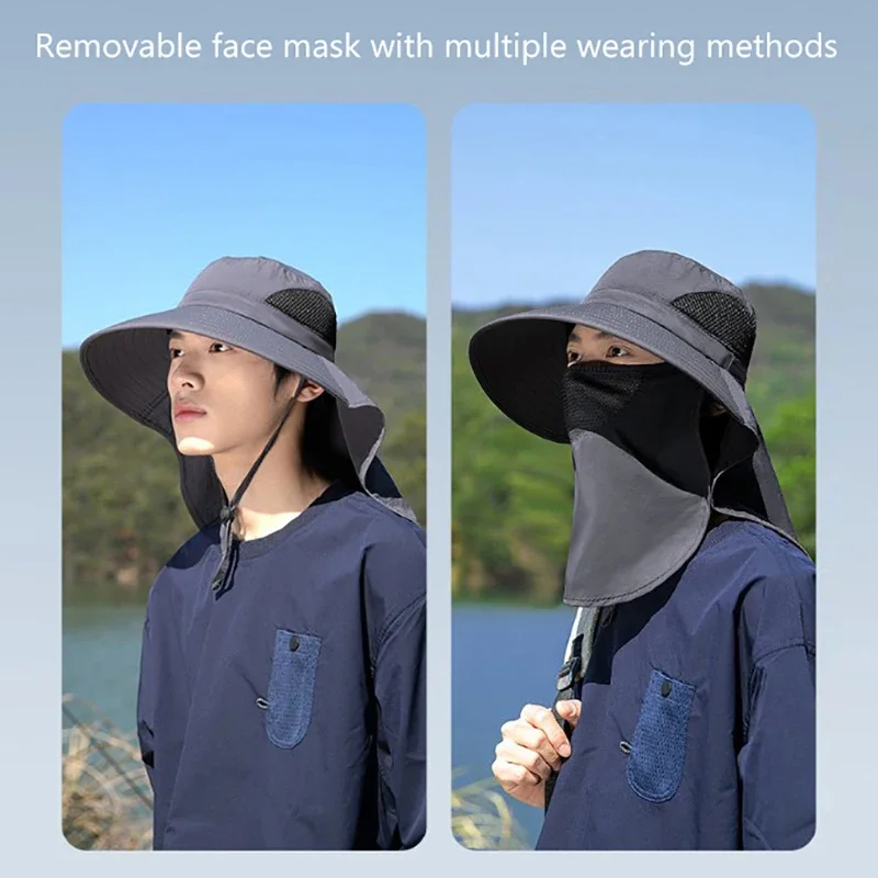 UPF 50+ Sun Hat with Face Neck Flap Wide Brim UV Protection Fishing Hat for Men Women Outdoor Hiking Gardening UPF 50+ Sun Hat with Face Neck Flap Wide Brim UV Protection Fishing Hat for Men Women Outdoor Hiking Gardening KDBazar