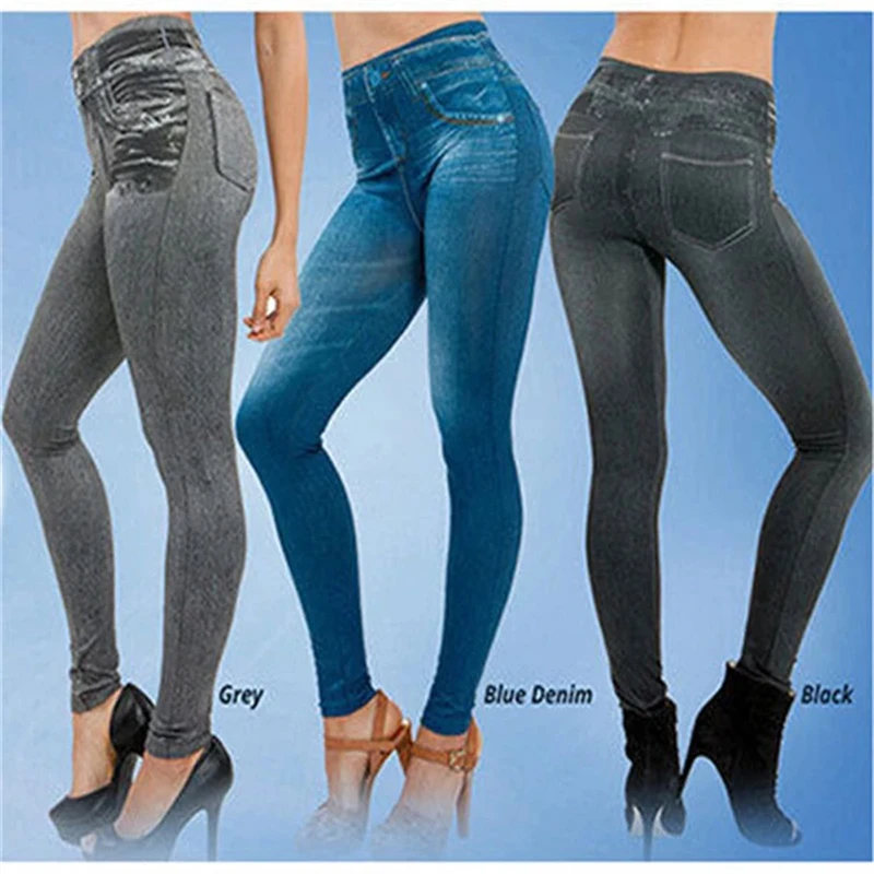 Ultra High Stretch Denim Inspired Leggings for Women High Waist Slim Fit Lifted Buttocks Tight Pants for Women Ultra High Stretch Denim Inspired Leggings for Women High Waist Slim Fit Lifted Buttocks Tight Pants for Women KDBazar