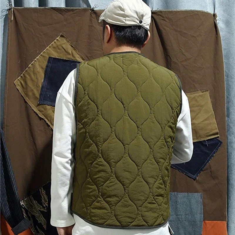 Vintage Cotton Padded Vest Mens Sleeveless Quilted Jacket Thick Warm Casual Working Outerwear Men Autumn Winter Vintage Cotton Padded Vest Mens Sleeveless Quilted Jacket Thick Warm Casual Working Outerwear Men Autumn Winter KDBazar