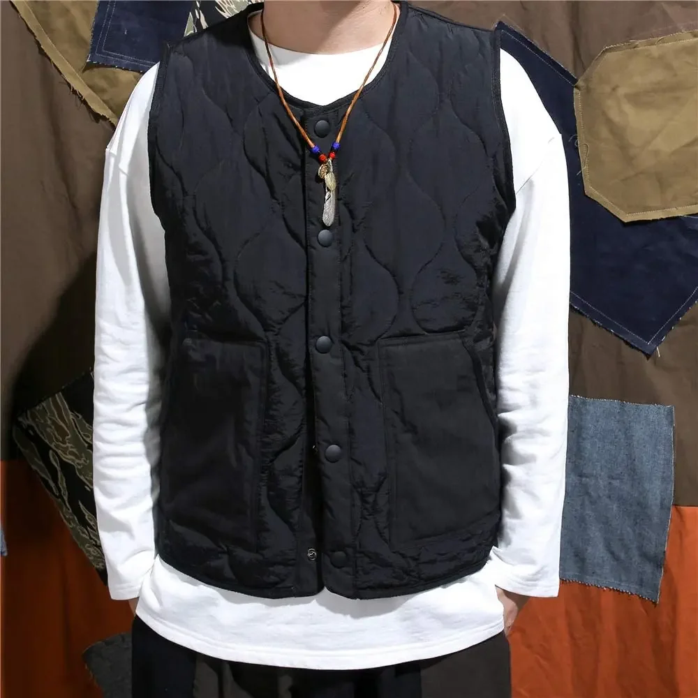 Vintage Cotton Padded Vest Mens Sleeveless Quilted Jacket Thick Warm Casual Working Outerwear Men Autumn Winter Leduntino Jackets & Coats Vintage Cotton Padded Vest Mens Sleeveless Quilted Jacket Thick Warm Casual Working Outerwear Men Autumn Winter Leduntino Jackets & Coats KDBazar