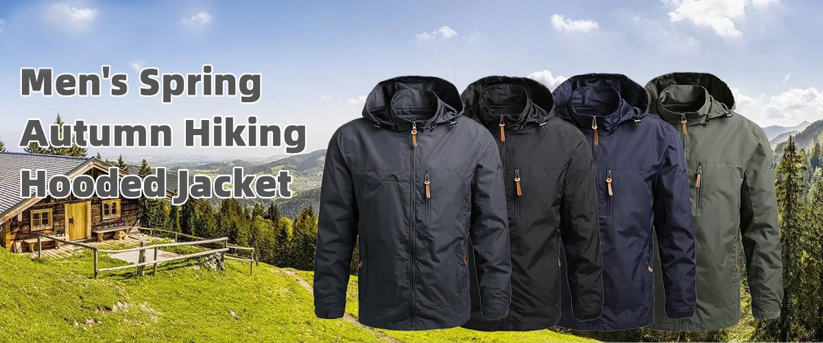 Men's Waterproof Windbreaker - Multi-Pocket Hooded Tactical Jacket