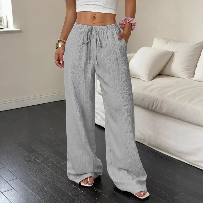 Women Elastic Waist Pocket Wide Leg Pants Summer Fashion Lace Up Loose Beachwear Full Trousers LRFZ-GH99306 Jeans, Pants & Skirts Trousers Women’s Fashion Women Elastic Waist Pocket Wide Leg Pants Summer Fashion Lace Up Loose Beachwear Full Trousers LRFZ-GH99306 Jeans, Pants & Skirts Trousers Women's Fashion KDBazar