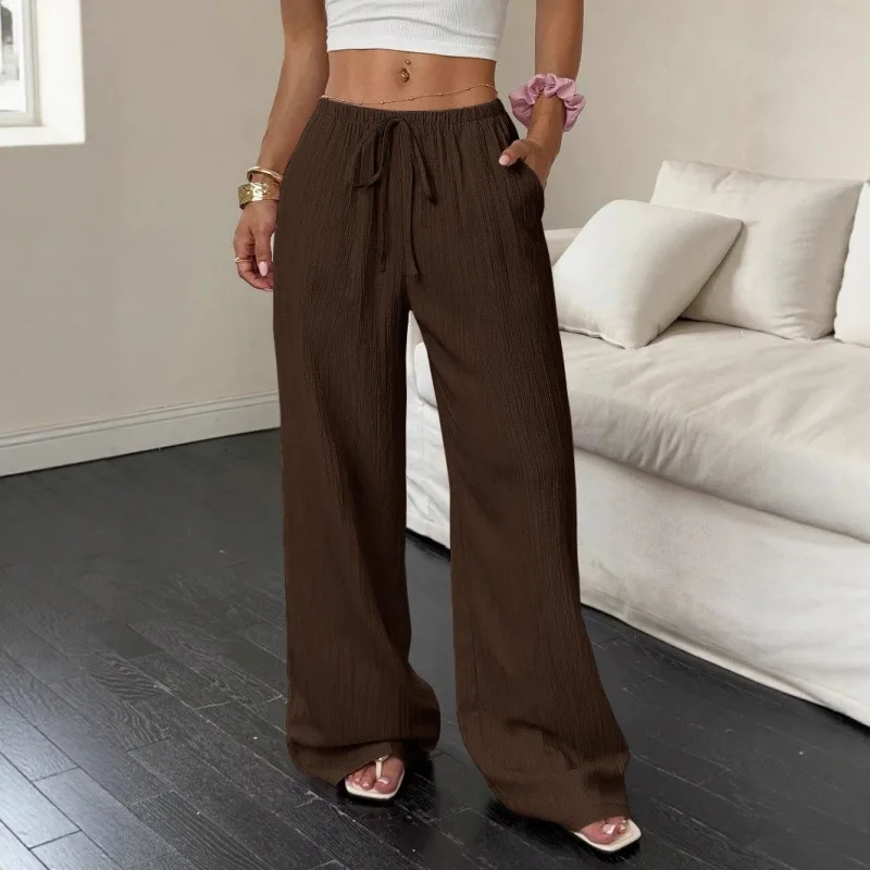 Women Elastic Waist Pocket Wide Leg Pants Summer Fashion Lace Up Loose Beachwear Full Trousers LRFZ-GH99306 Jeans, Pants & Skirts Trousers Women’s Fashion Women Elastic Waist Pocket Wide Leg Pants Summer Fashion Lace Up Loose Beachwear Full Trousers LRFZ-GH99306 Jeans, Pants & Skirts Trousers Women's Fashion KDBazar