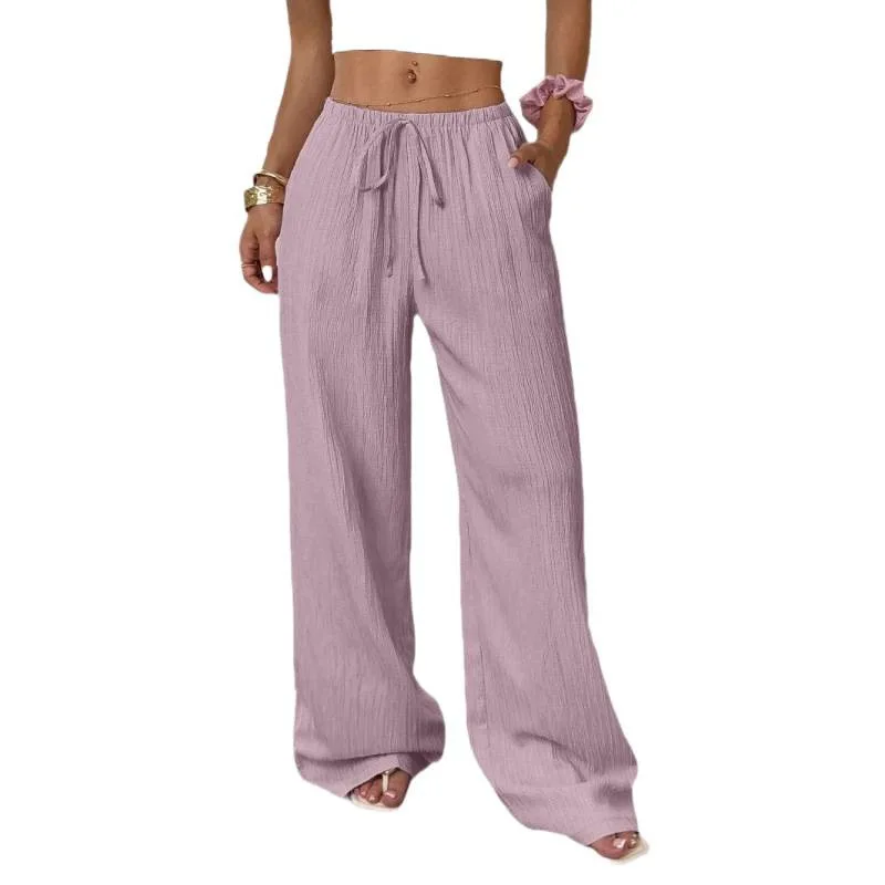 Women Elastic Waist Pocket Wide Leg Pants Summer Fashion Lace Up Loose Beachwear Full Trousers LRFZ-GH99306 Jeans, Pants & Skirts Trousers Women’s Fashion Women Elastic Waist Pocket Wide Leg Pants Summer Fashion Lace Up Loose Beachwear Full Trousers LRFZ-GH99306 Jeans, Pants & Skirts Trousers Women's Fashion KDBazar