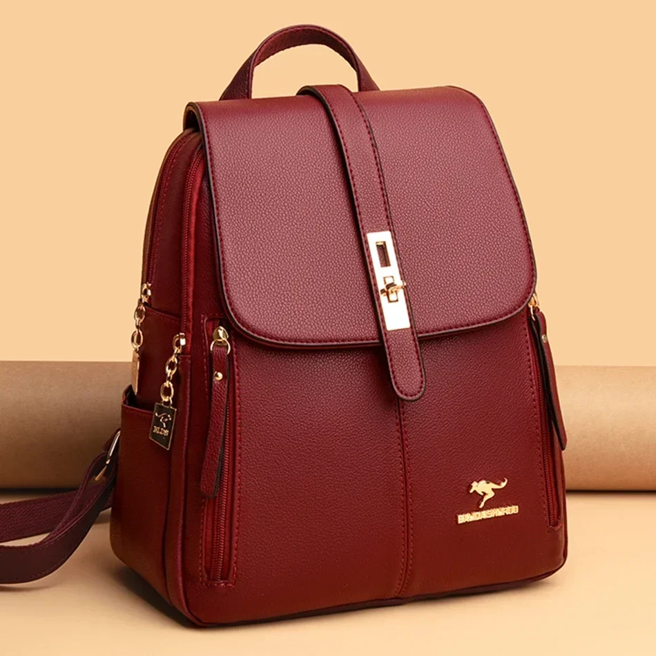 Women Large Capacity Backpack High Quality Leather Vintage Bags for Women School Bags Travel Rucksack Ladies Bookbag Knapsack Women Large Capacity Backpack High Quality Leather Vintage Bags for Women School Bags Travel Rucksack Ladies Bookbag Knapsack KDBazar