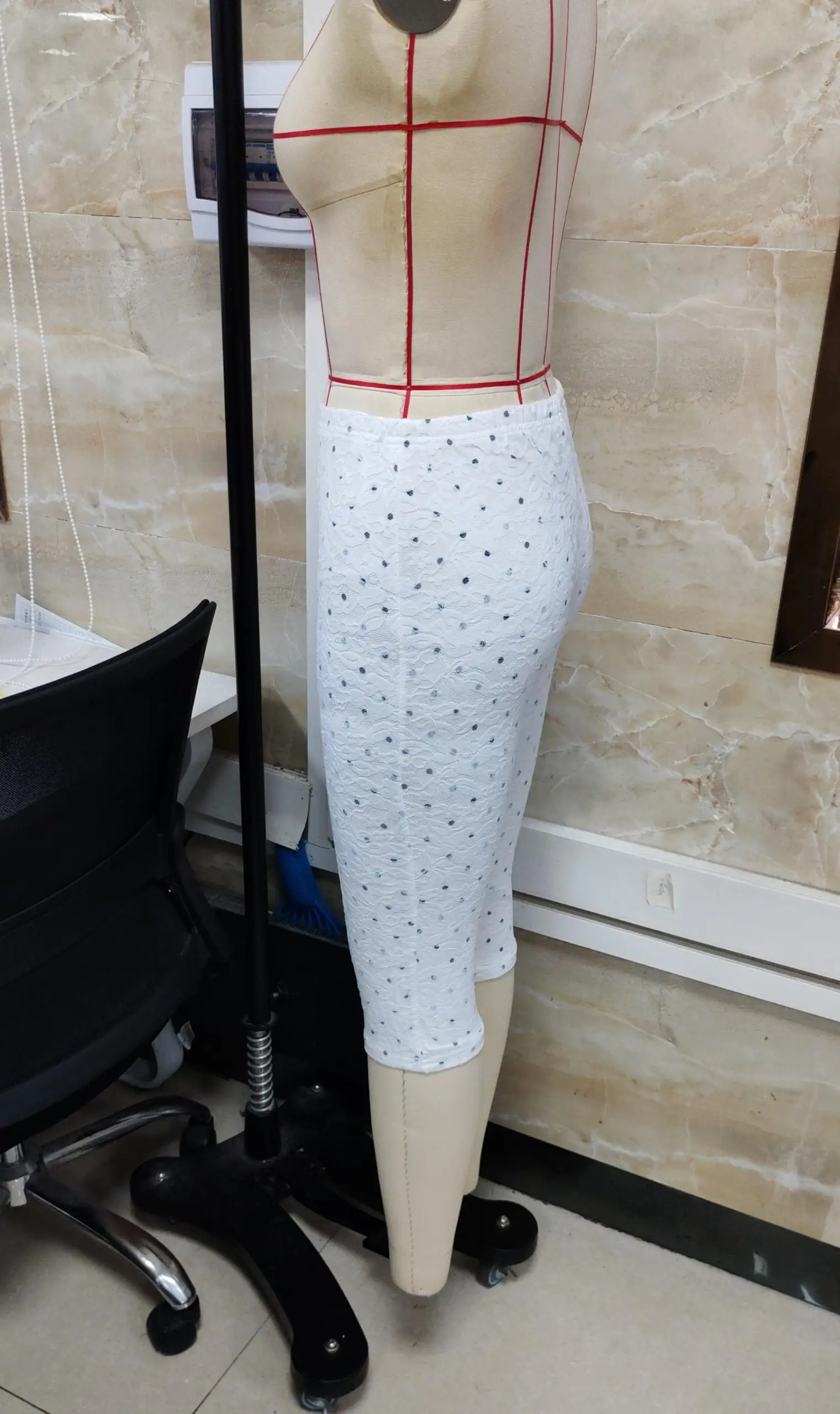 Polka Dot Lace Capri Leggings for women