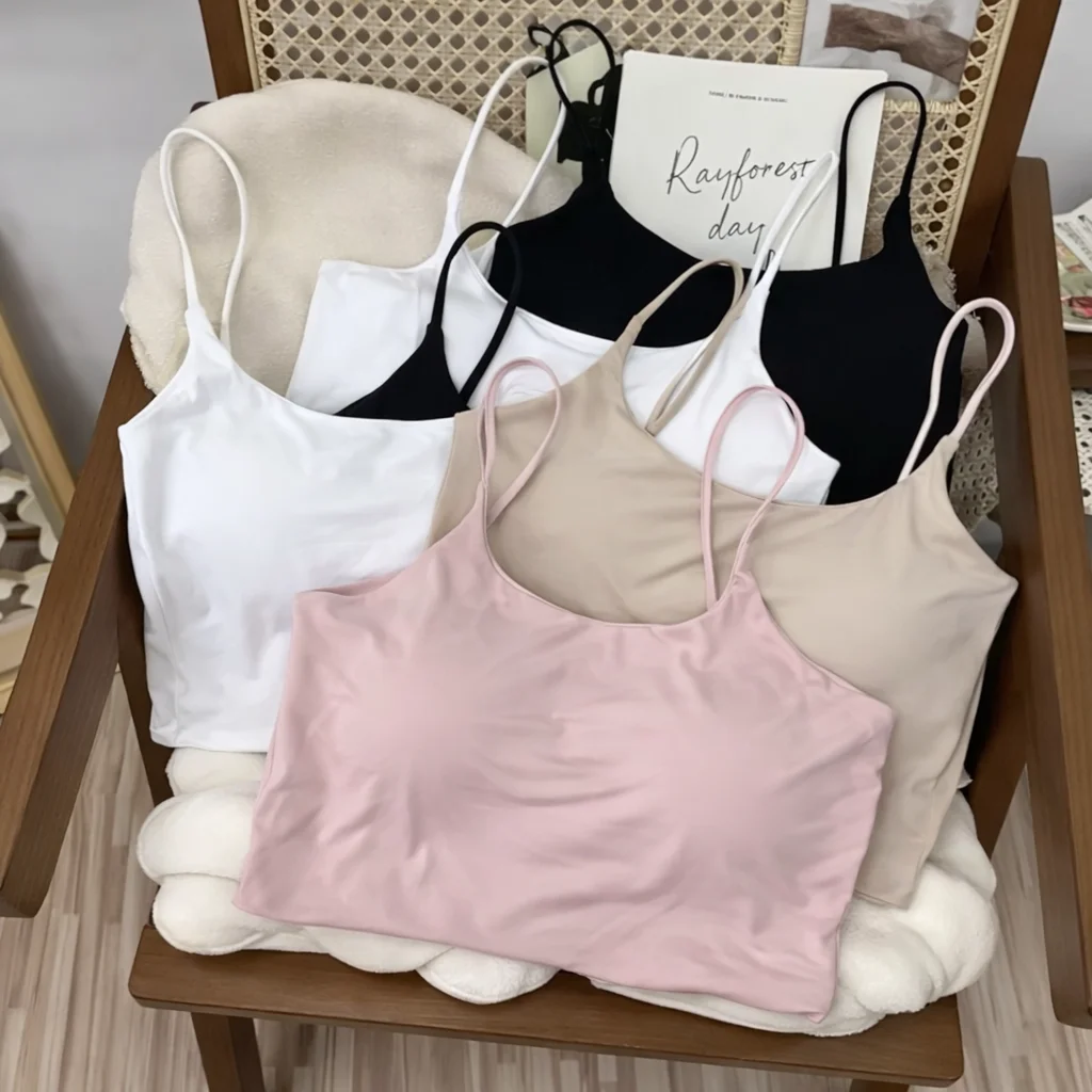 Women Seamless Padded Camisole Top Soft Stretch Spaghetti Strap Crop Tank with Built-In Bra for Daily Wear Layering Camis & Tops Women Seamless Padded Camisole Top Soft Stretch Spaghetti Strap Crop Tank with Built-In Bra for Daily Wear Layering Camis & Tops KDBazar