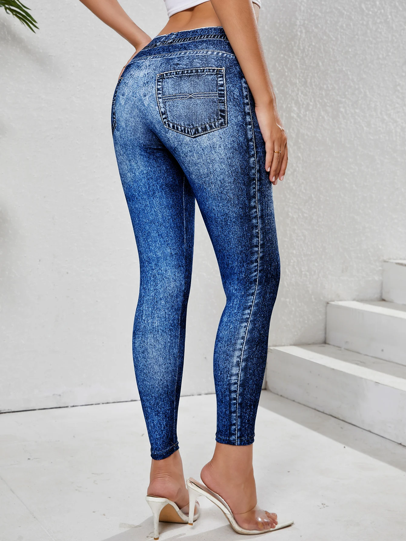 Women’s Imitation Denim Leggings With Pockets High Stretchy Comfortable Tummy Control Fitness Gym Yoga Pants Daily Wear Women's Imitation Denim Leggings With Pockets High Stretchy Comfortable Tummy Control Fitness Gym Yoga Pants Daily Wear KDBazar