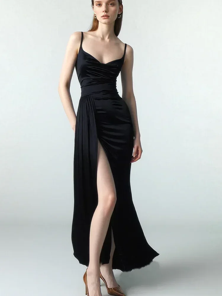 Bodycon lace-up back maxi dress front view