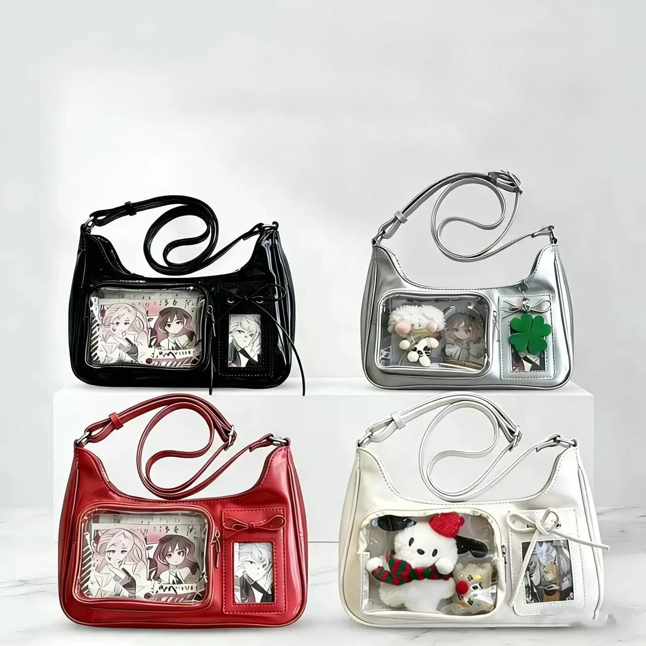 Y2k Harajuku Shoulder Bag Women Korean Transparent Ita Bag School Crossbody Bag Female Japanese Designer Preppy Handbag Purse Y2k Harajuku Shoulder Bag Women Korean Transparent Ita Bag School Crossbody Bag Female Japanese Designer Preppy Handbag Purse