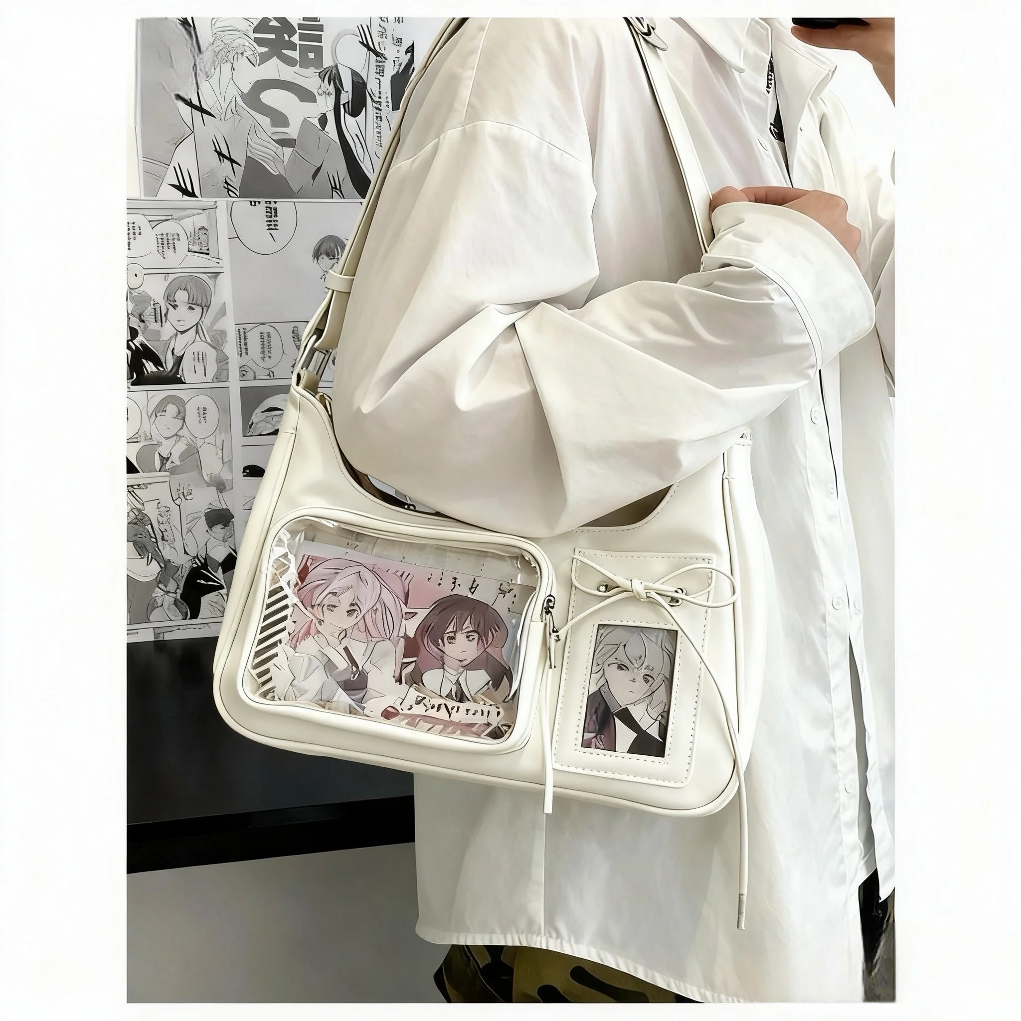 Y2k Harajuku Shoulder Bag Women Korean Transparent Ita Bag School Crossbody Bag Female Japanese Designer Preppy Handbag Purse Y2k Harajuku Shoulder Bag Women Korean Transparent Ita Bag School Crossbody Bag Female Japanese Designer Preppy Handbag Purse