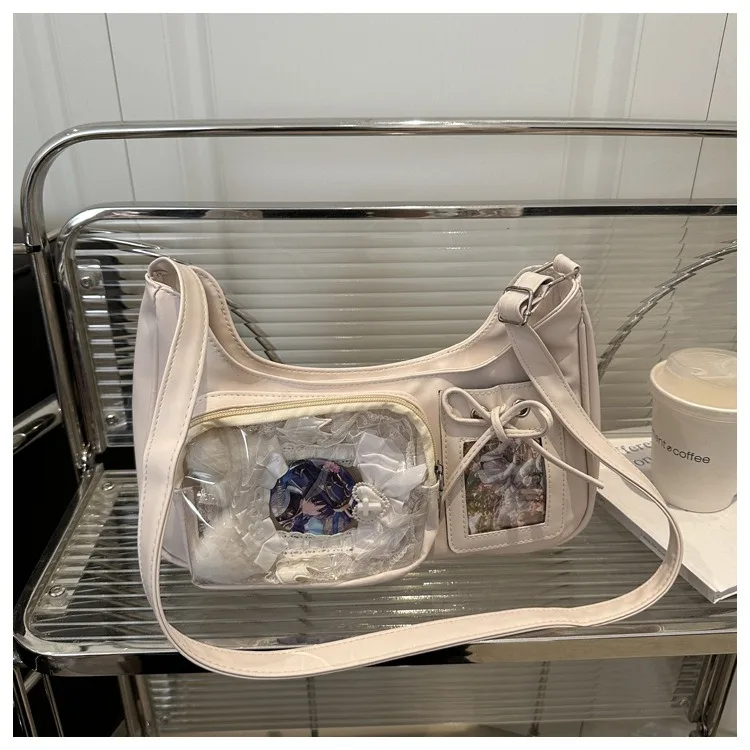 Y2k Harajuku Shoulder Bag Women Korean Transparent Ita Bag School Crossbody Bag Female Japanese Designer Preppy Handbag Purse Y2k Harajuku Shoulder Bag Women Korean Transparent Ita Bag School Crossbody Bag Female Japanese Designer Preppy Handbag Purse