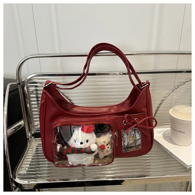 Y2k Harajuku Shoulder Bag Women Korean Transparent Ita Bag School Crossbody Bag Female Japanese Designer Preppy Handbag Purse Y2k Harajuku Shoulder Bag Women Korean Transparent Ita Bag School Crossbody Bag Female Japanese Designer Preppy Handbag Purse
