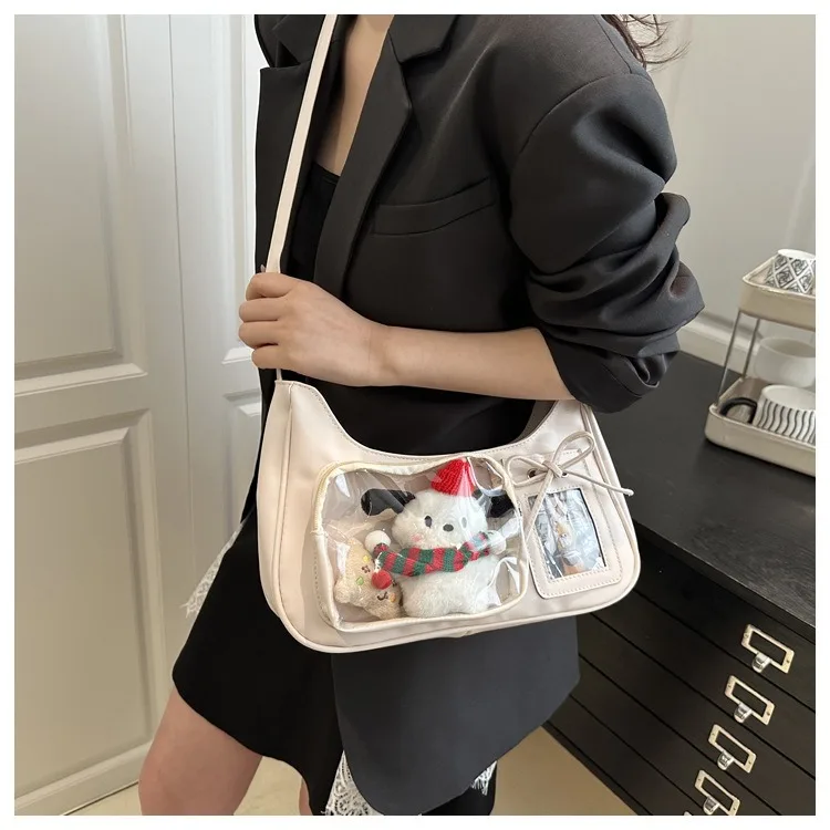 Y2k Harajuku Shoulder Bag Women Korean Transparent Ita Bag School Crossbody Bag Female Japanese Designer Preppy Handbag Purse Y2k Harajuku Shoulder Bag Women Korean Transparent Ita Bag School Crossbody Bag Female Japanese Designer Preppy Handbag Purse