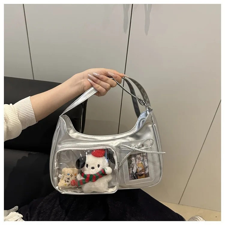 Y2k Harajuku Shoulder Bag Women Korean Transparent Ita Bag School Crossbody Bag Female Japanese Designer Preppy Handbag Purse Y2k Harajuku Shoulder Bag Women Korean Transparent Ita Bag School Crossbody Bag Female Japanese Designer Preppy Handbag Purse