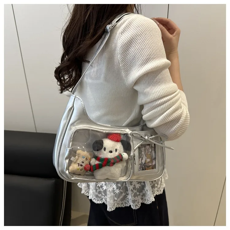 Y2k Harajuku Shoulder Bag Women Korean Transparent Ita Bag School Crossbody Bag Female Japanese Designer Preppy Handbag Purse Y2k Harajuku Shoulder Bag Women Korean Transparent Ita Bag School Crossbody Bag Female Japanese Designer Preppy Handbag Purse