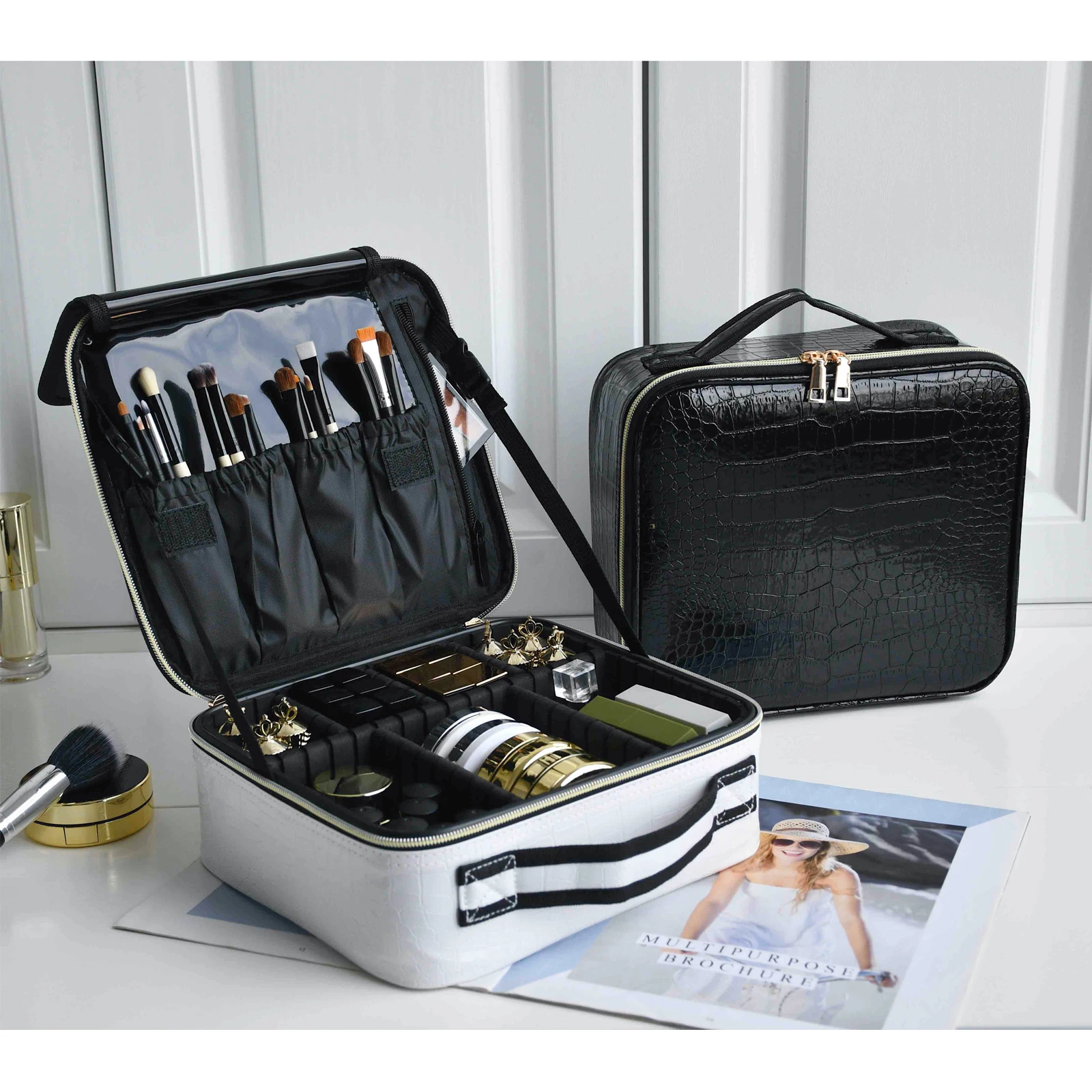 PU Leather Travel Cosmetic Case