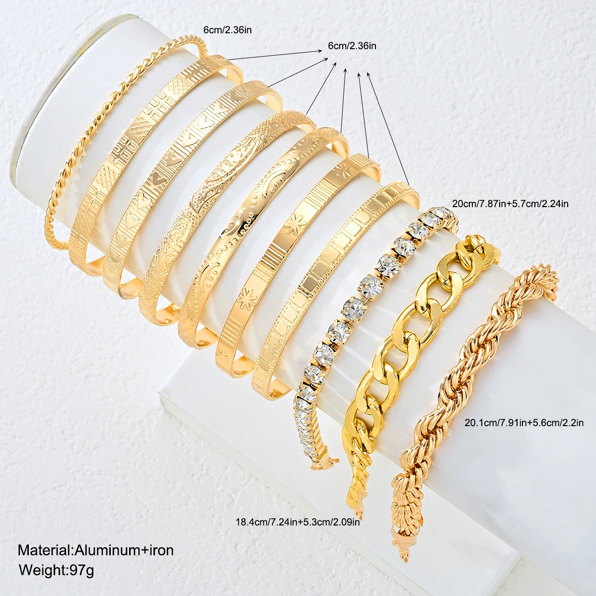 10 Pcs Gold Color Stackable Bracelet Set For Women Textured Bangle Cuban Link Chain Rhinestone Bracelets Trendy Layered Jewelry Bracelets and Bangles Jewelry & Watches 10 Pcs Gold Color Stackable Bracelet Set For Women Textured Bangle Cuban Link Chain Rhinestone Bracelets Trendy Layered Jewelry Bracelets and Bangles Jewelry & Watches KDBazar