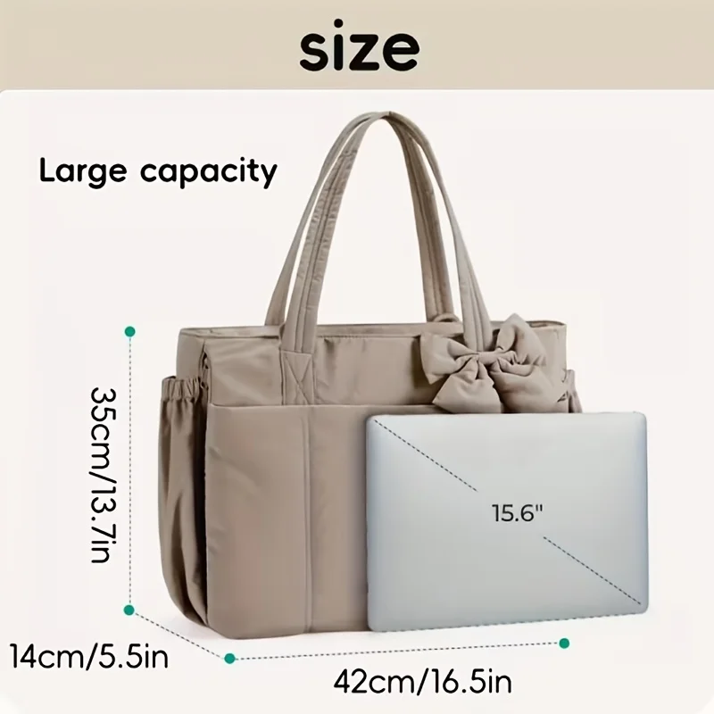 Padded Tote Bag,Large Capacity Women Bow Crossbody Shoulder Bag,Student Commuter Yoga Gym Travel Messenger Bag,Versatile Handbag Padded Tote Bag,Large Capacity Women Bow Crossbody Shoulder Bag,Student Commuter Yoga Gym Travel Messenger Bag,Versatile Handbag