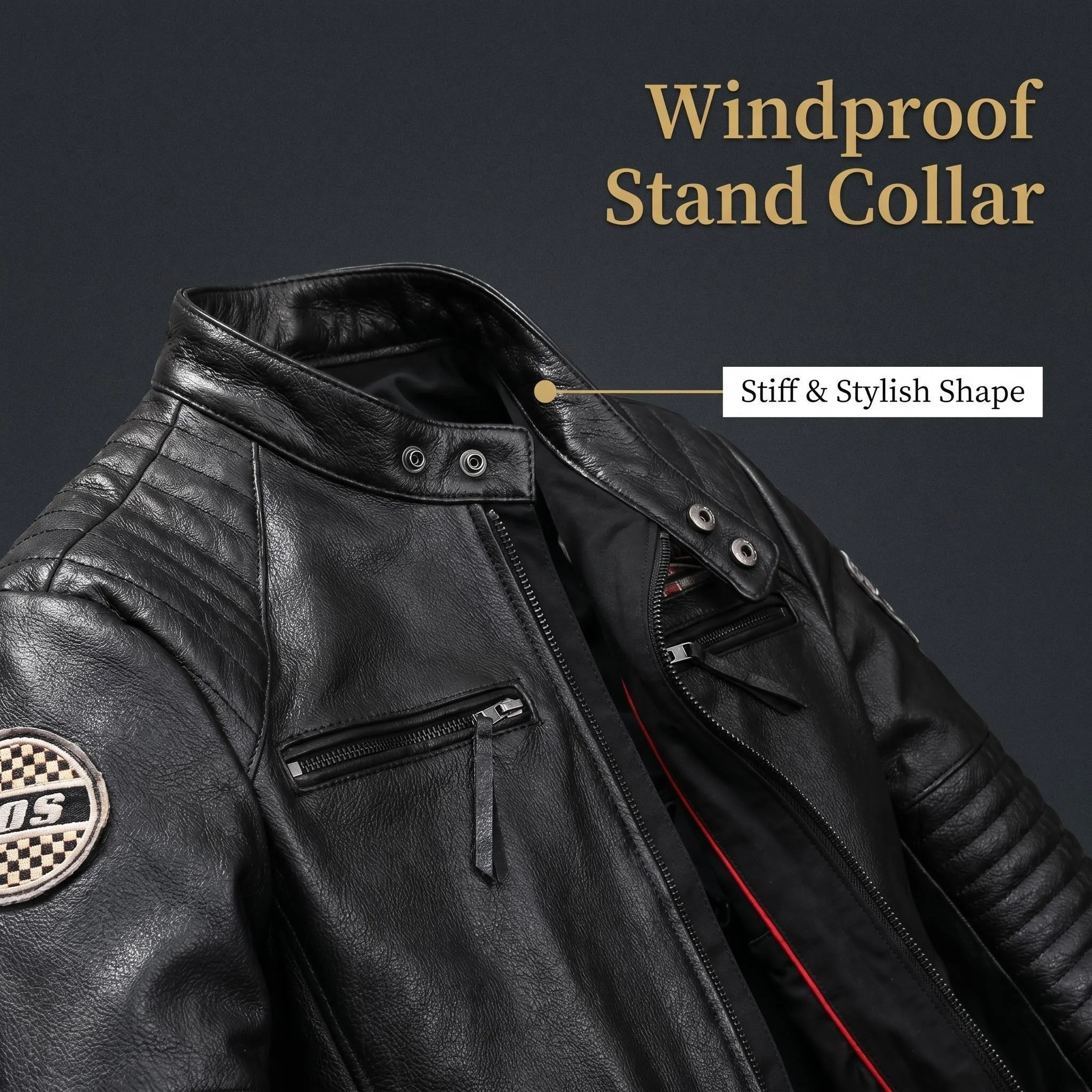 Genuine Cowhide Leather Biker Jacket Men’s Slim Fit Short Motorcycle Coat Embroidery Genuine Cowhide Leather Biker Jacket Men's Slim Fit Short Motorcycle Coat Embroidery