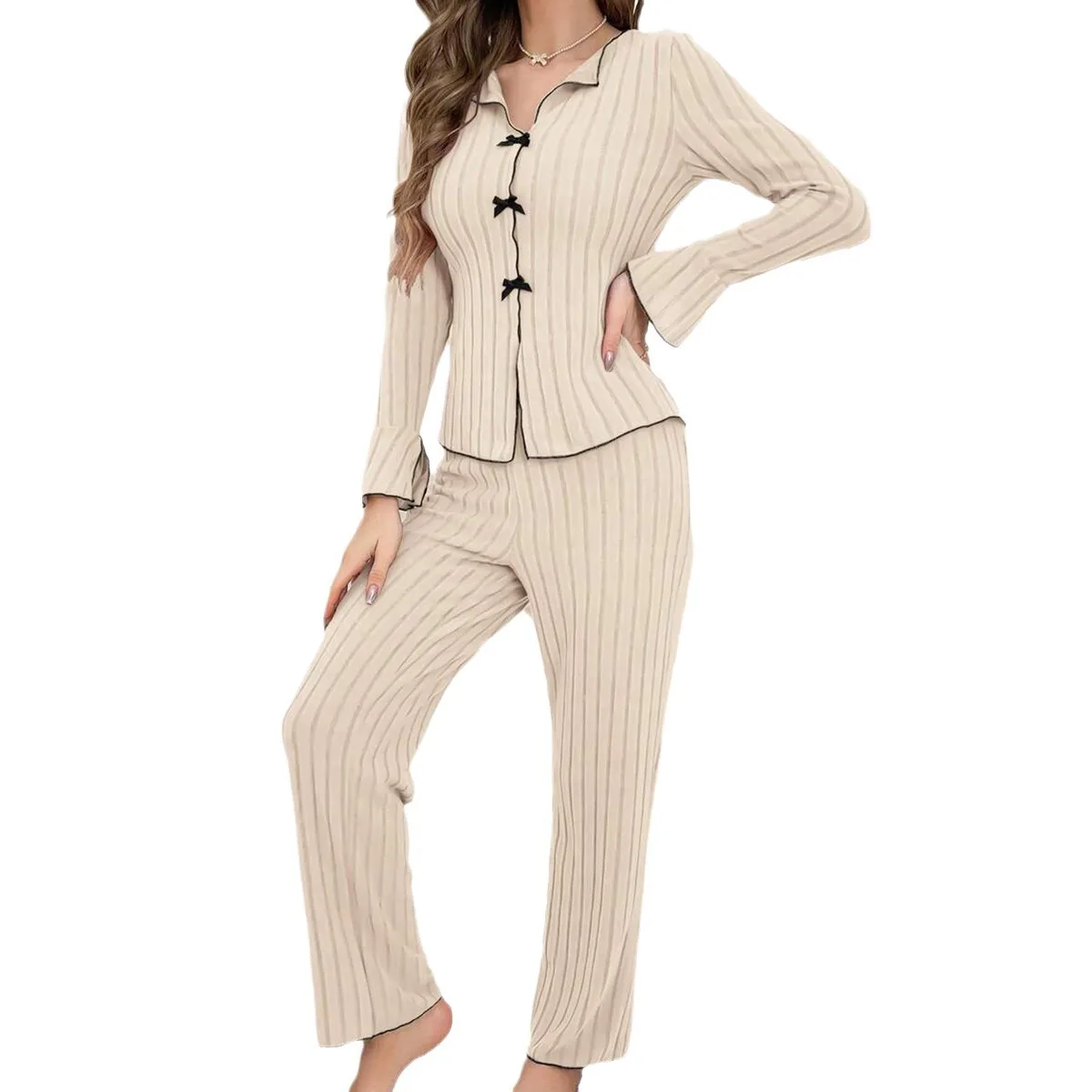 Sleepwear Women Pajama Set Woman Women’s Home Clothes Trousers Sets Women’s Pajamas Summer Pijama Wear Long Sleeve Sleep Lounge Sleepwear Women Pajama Set Woman Women's Home Clothes Trousers Sets Women's Pajamas Summer Pijama Wear Long Sleeve Sleep Lounge