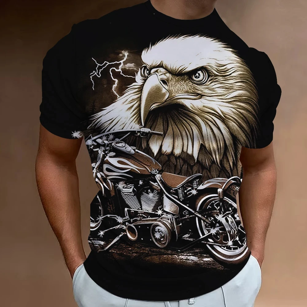 Oversized fit motorcycle t-shirt for men
